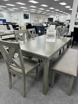 Brand New Stylish Traditional Grey Finish Dining Set