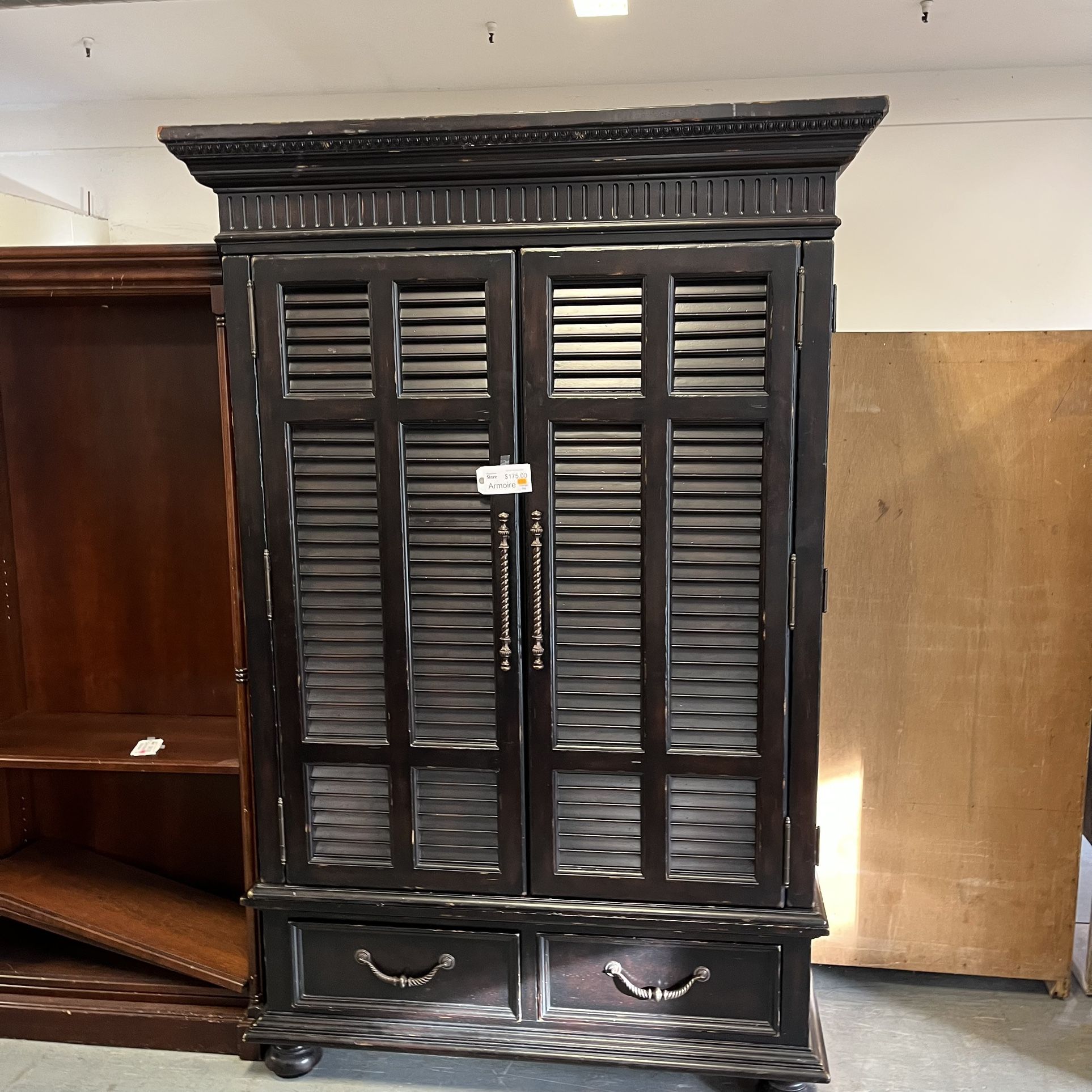 Black Or Dark Brown Tv Cabinet Armoire (in Store)