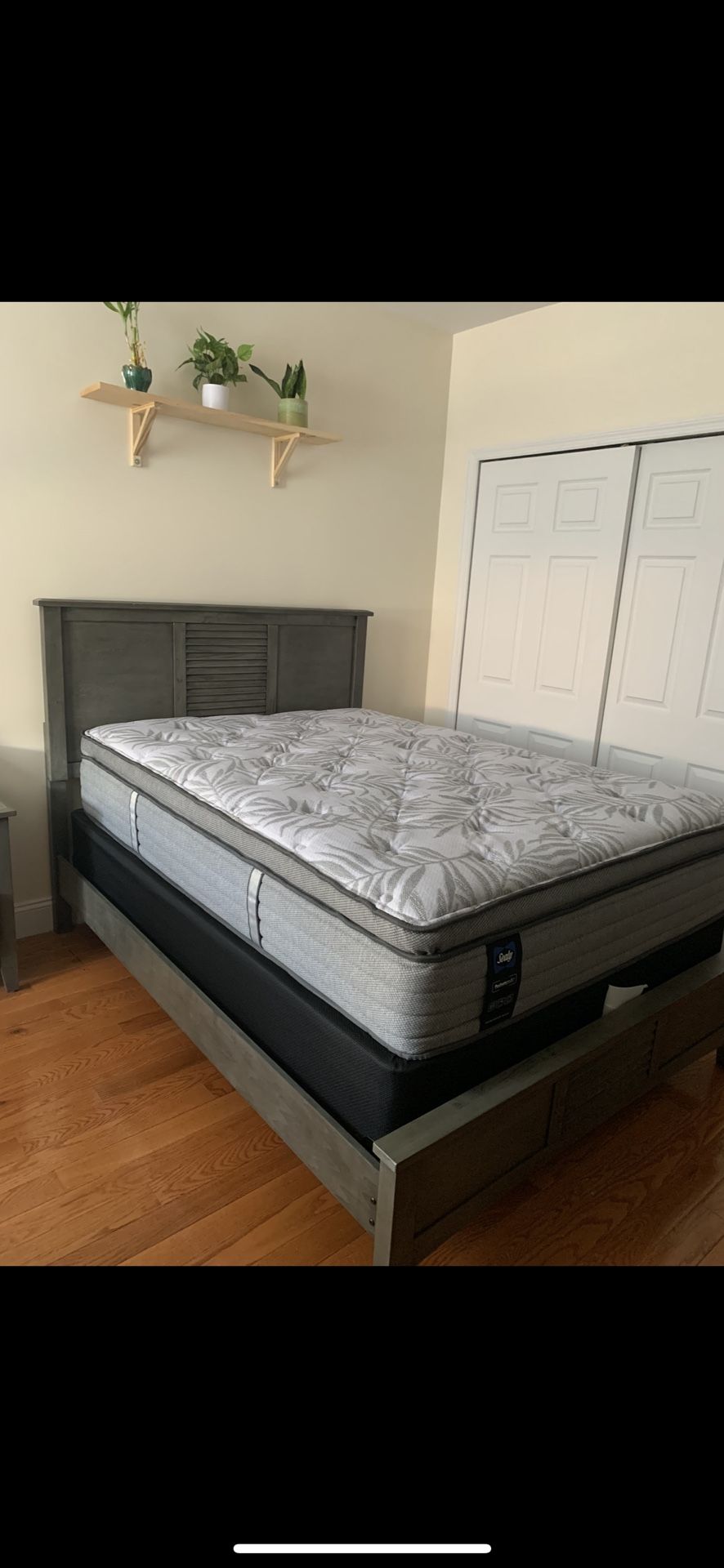 Full Bed Frame with Nightstand and Dresser