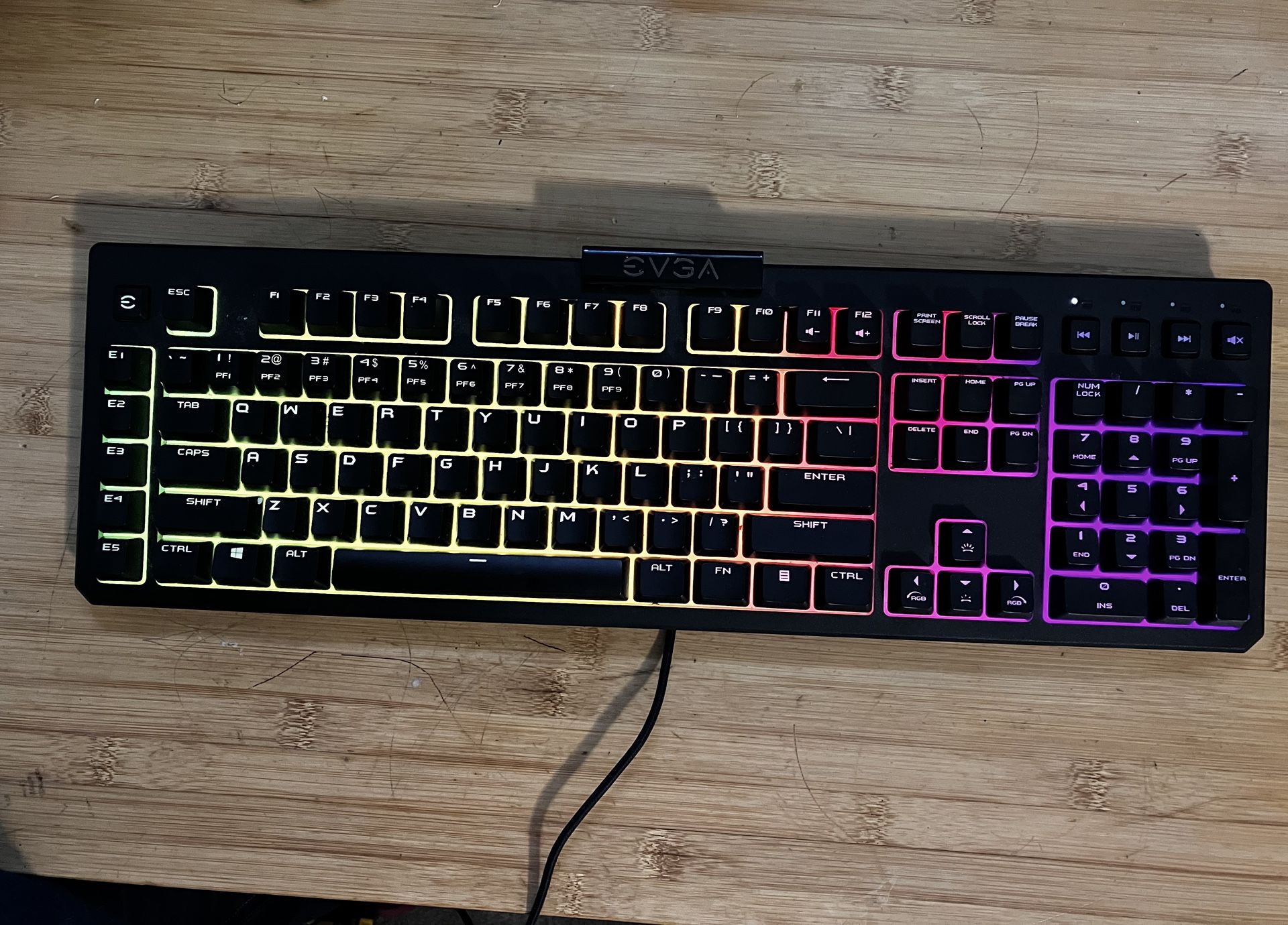 EVGA Z12 RGB Gaming Keyboard, RGB Backlit LED, 5 Programmable Macro Keys, Dedicated Media Keys, Water Resistant, 834-W0-12US-KR, Black