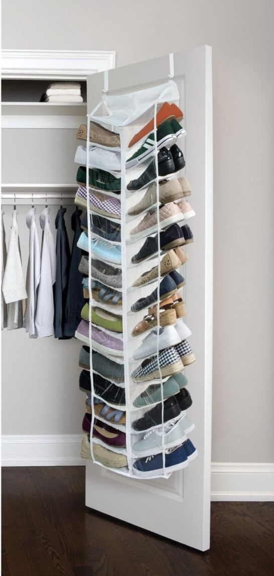 Hanging Shoe Organizer Over Door - 15 Shelf Shoe Rack - Closet Organizer for Shoes, White