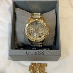 Guess Gold Watch With Diamonds 