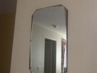 1940s heavy mirror.. Unusual.. Great piece