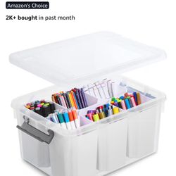 17 Quart Plastic Storage Box With Bins And Lid