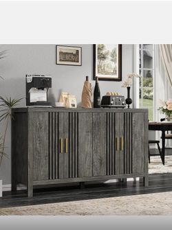 55" Farmhouse Sideboard Buffet Cabinet w/ Storage, Wood Coffee Bar with 4 Doors 100 150$