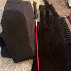 Riding Pants And Half Chap Bundle Like New