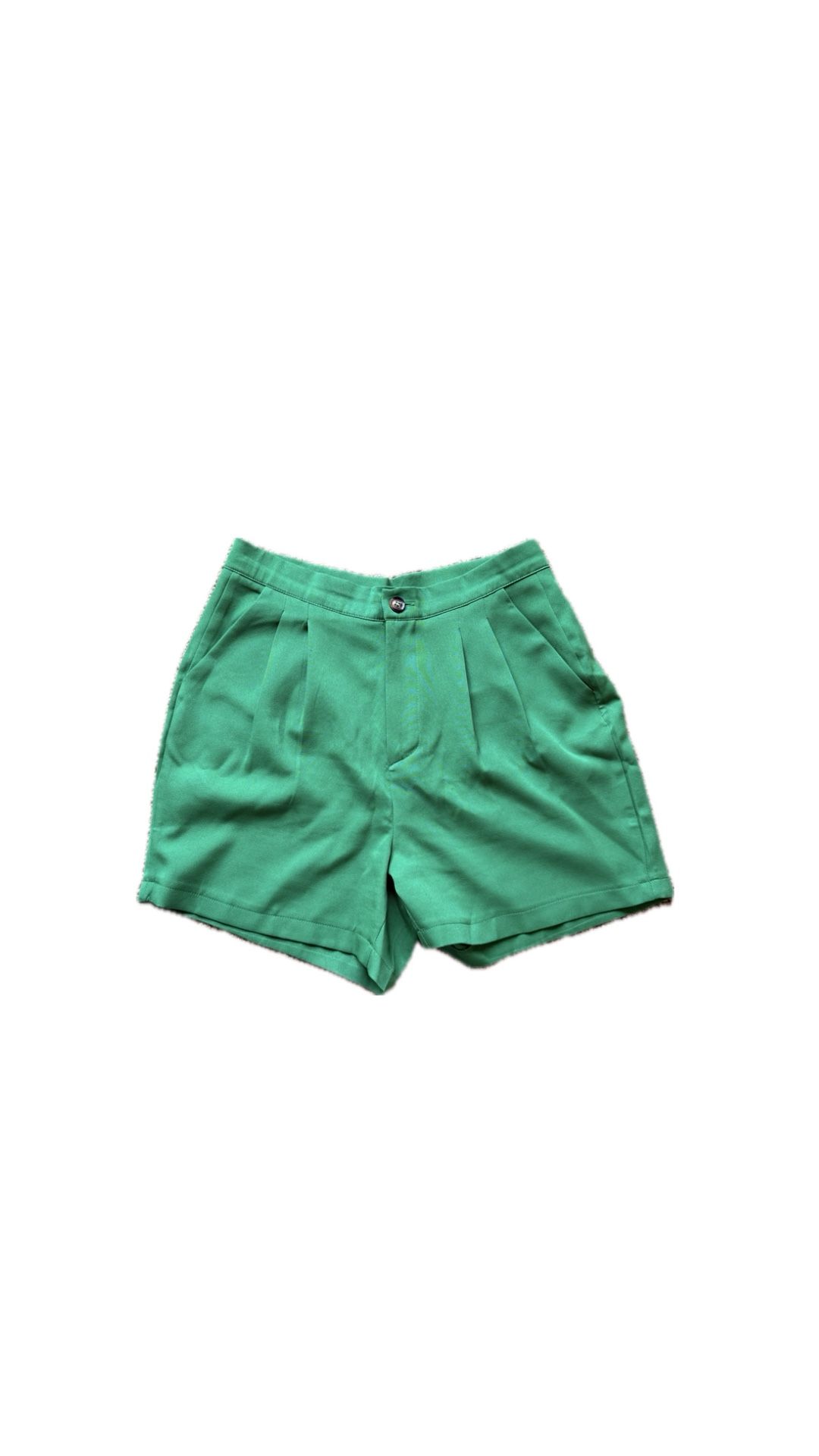 SHEIN Women's Green Flat Front Shorts