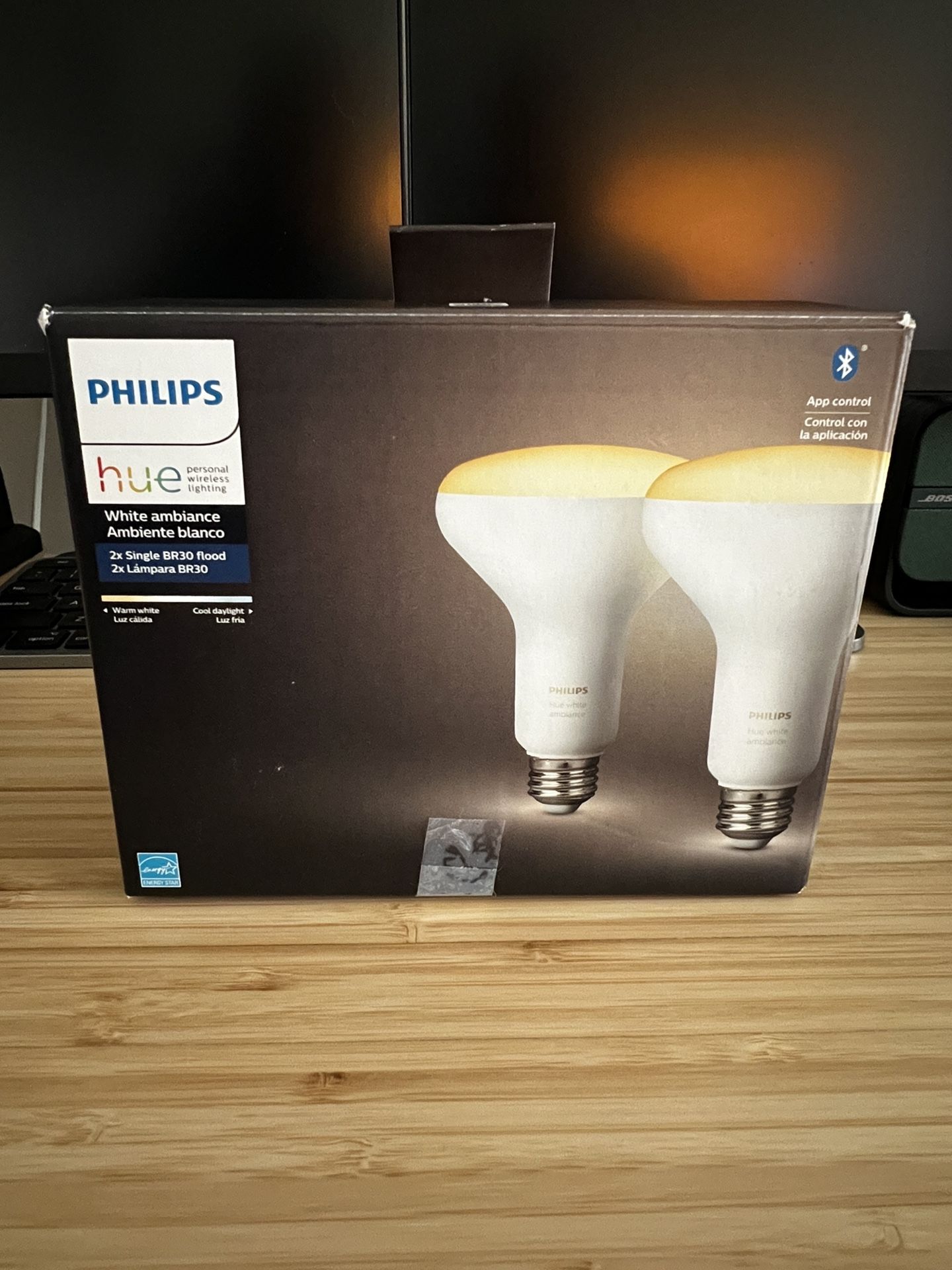 Philips Hue White Ambiance BR30 LED Smart Bulbs, Bluetooth & Zigbee Compatible (Hue Hub Optional), Works with Alexa & Google Assistant, Old Version, 2