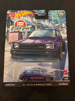 Hot Wheels '81 Toyota Starlet KP61 Purple 2022 HW Car Culture Ronin Run Premium
