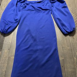 Elegant Blue Off-Shoulder Dress, Vestido Azul Royal Elegante 