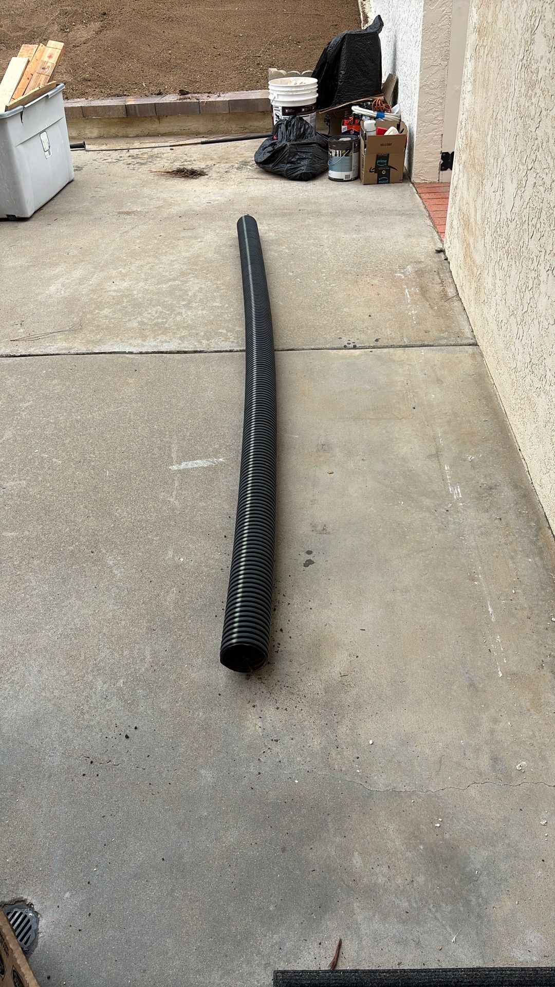 Drain Pipe, Sold Plastic, 8 Ft, 3.5 Inch Diameter