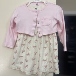 3T Hudson Baby Unicorn Dress & Cardigan Set