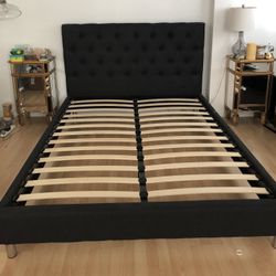 Dark grey modern queen platform bed! Make best offer!