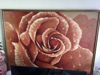 Large Mid-Century Rose Painting by Anderson