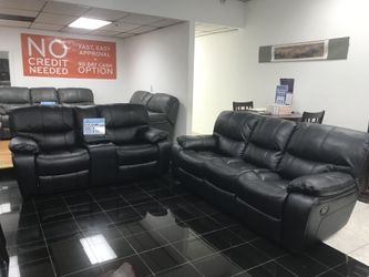 COMFY NEW MADRID RECLINING SOFA AND LOVESEAT SET ON SALE ONLY $999. FREE DELIVERY. NO CREDIT CHECK FINANCING