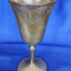 Antique Indian E.P.N.S Steel Wine Chalice With Stem Pedestal