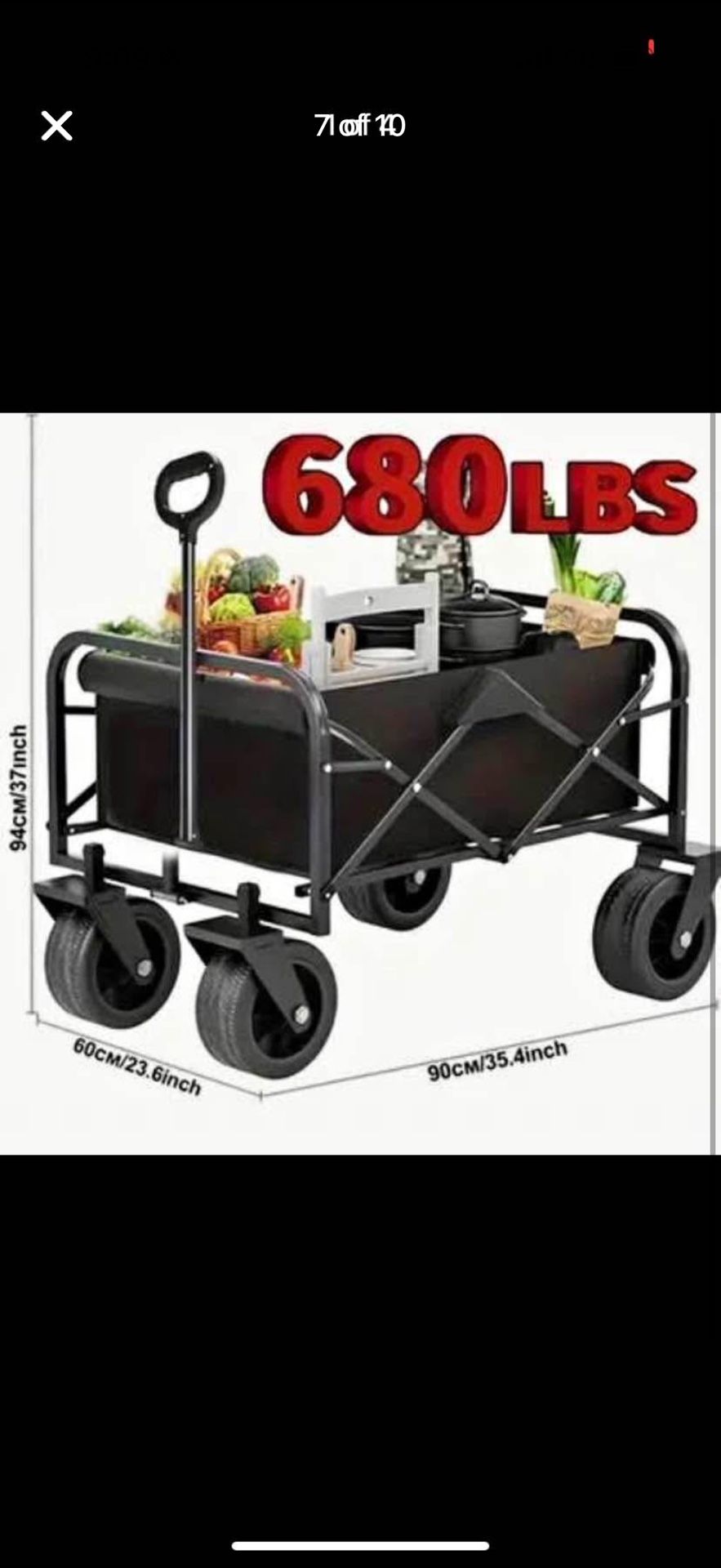 XXLARGE Folding Wagon With Big Wheels