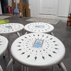 Four Metal Stools 
