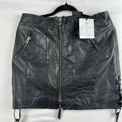 Womens Harley Davidson Leather Skirt NWT Size 8 Black