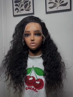 Natural Deep Wave Lace Front Wig – 250% Density