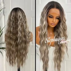Human Hair Blended Lace Front Wig 