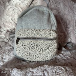 Elegant Gray and Cream Backpack