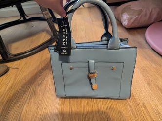 La Terre Fashion Women’s Medium Baby Blue Handbag with Rose Gold Hardware