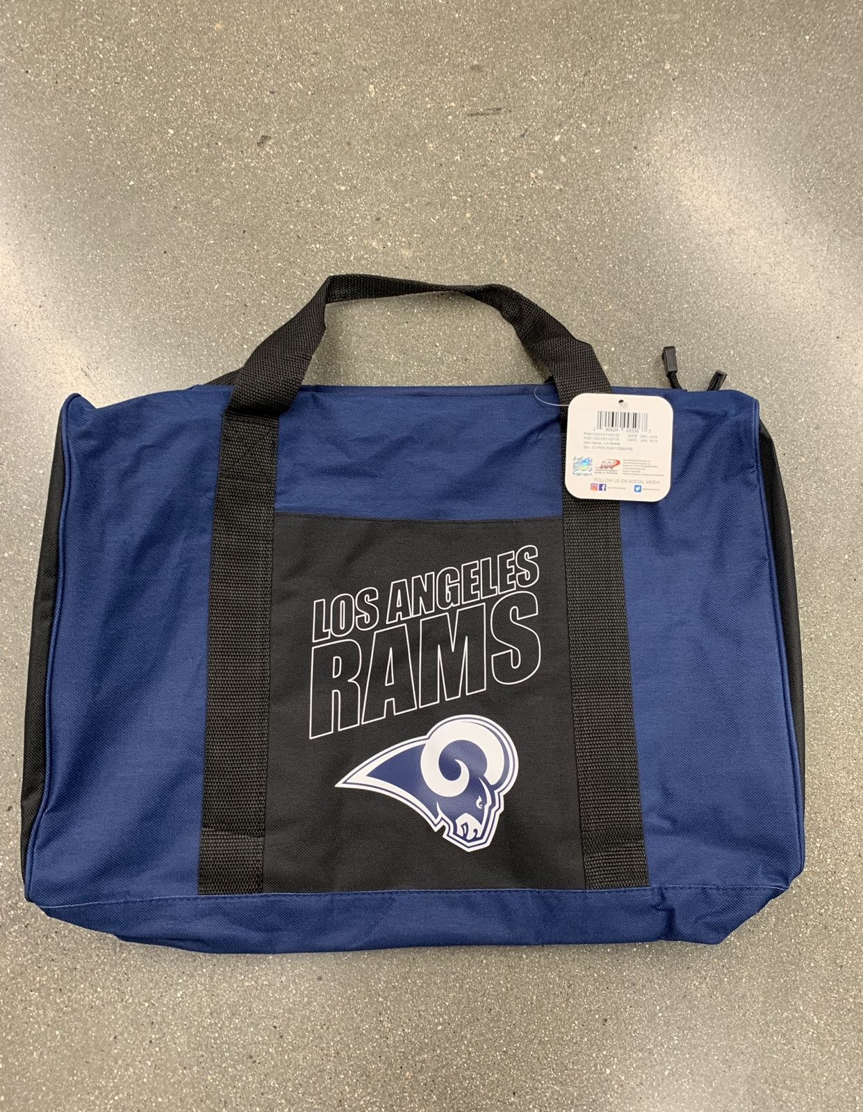 Authentic NFL Los Angeles Rams Duffle Bag 18”x12”