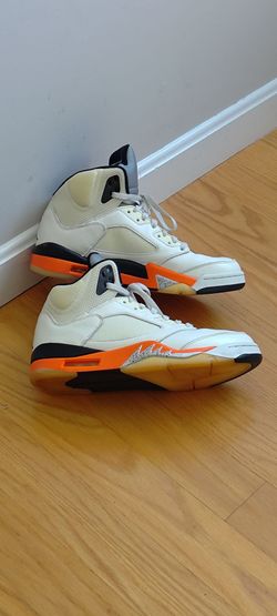 Jordan Air Jordan 5 Shattered Backboard White Orange High-Top Sneakers Size 9