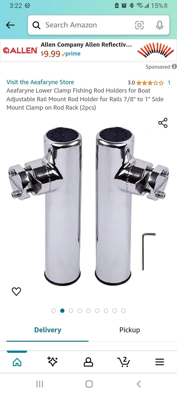 2 FISHING POLE/ROD HOLDER FOR BOAT $30