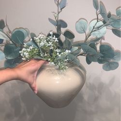 Large Floral Vase + Flowers