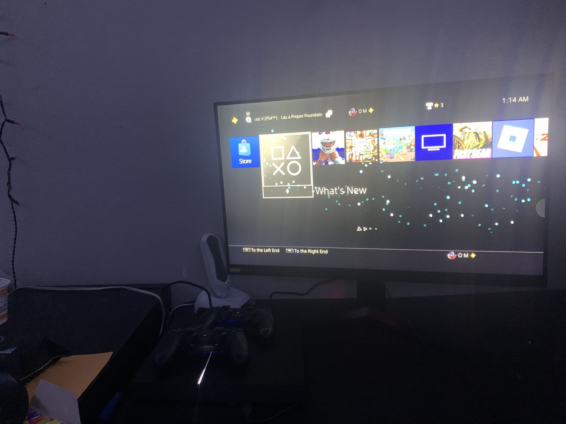 PS4, 32 Inch Lg Monitor/ 2 PS4 Controllers.