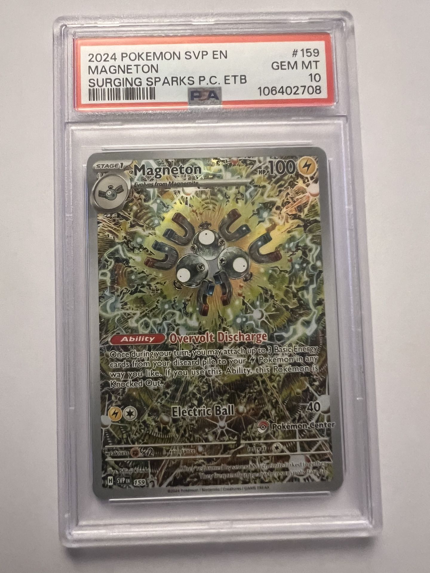 Magneton Surging Sparks Pokemon Center Stamp Promo Psa10 Pokemon Card Slab