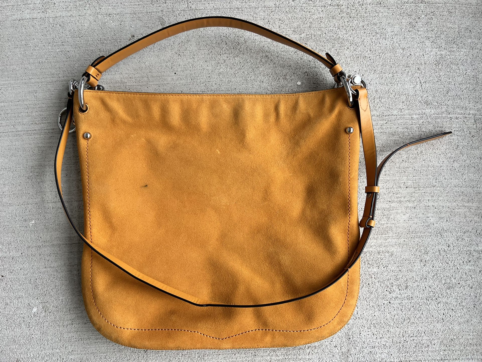 Rebecca Minkoff Mustard Suede & Leather Shoulder Bag – Gently Used