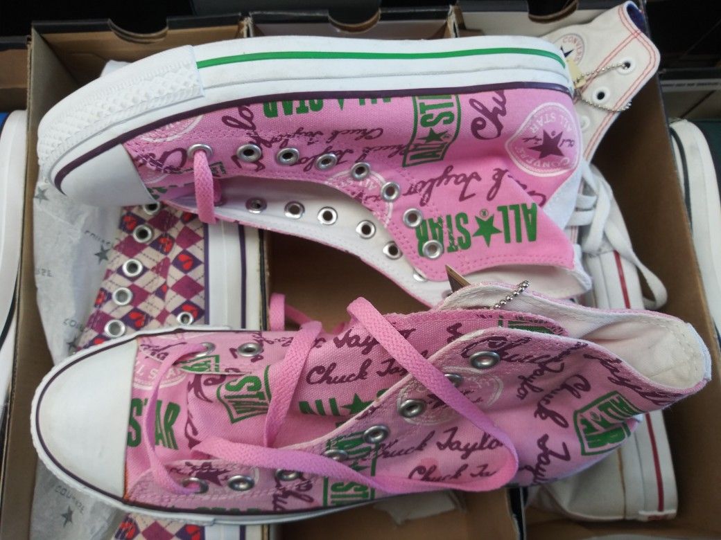 Pink designer Converse