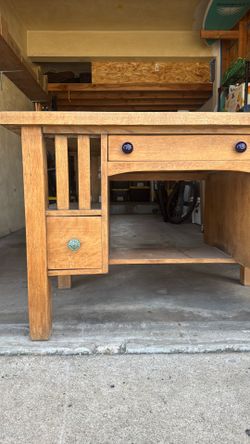Vintage wood desk with chair