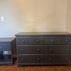 Blue Dresser And Nightstand