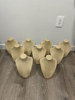 12 Linen Necklace Display Busts – 12” Jewelry Stands – Only $95 for All!