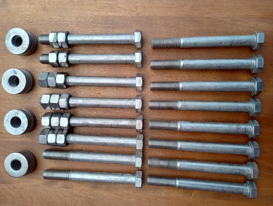 170mm Hex Partial Course Thread 16 Bolts With Nuts And 2 Washers