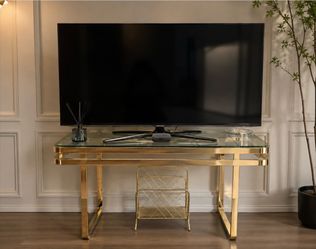 Metal and glass console table
