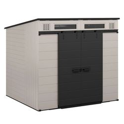 Suncast Modernist 8’x7’ Dual Barn Door Storage Shed NEW