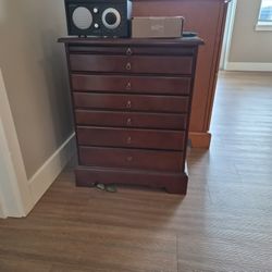 Wood Side Table With Drawers
