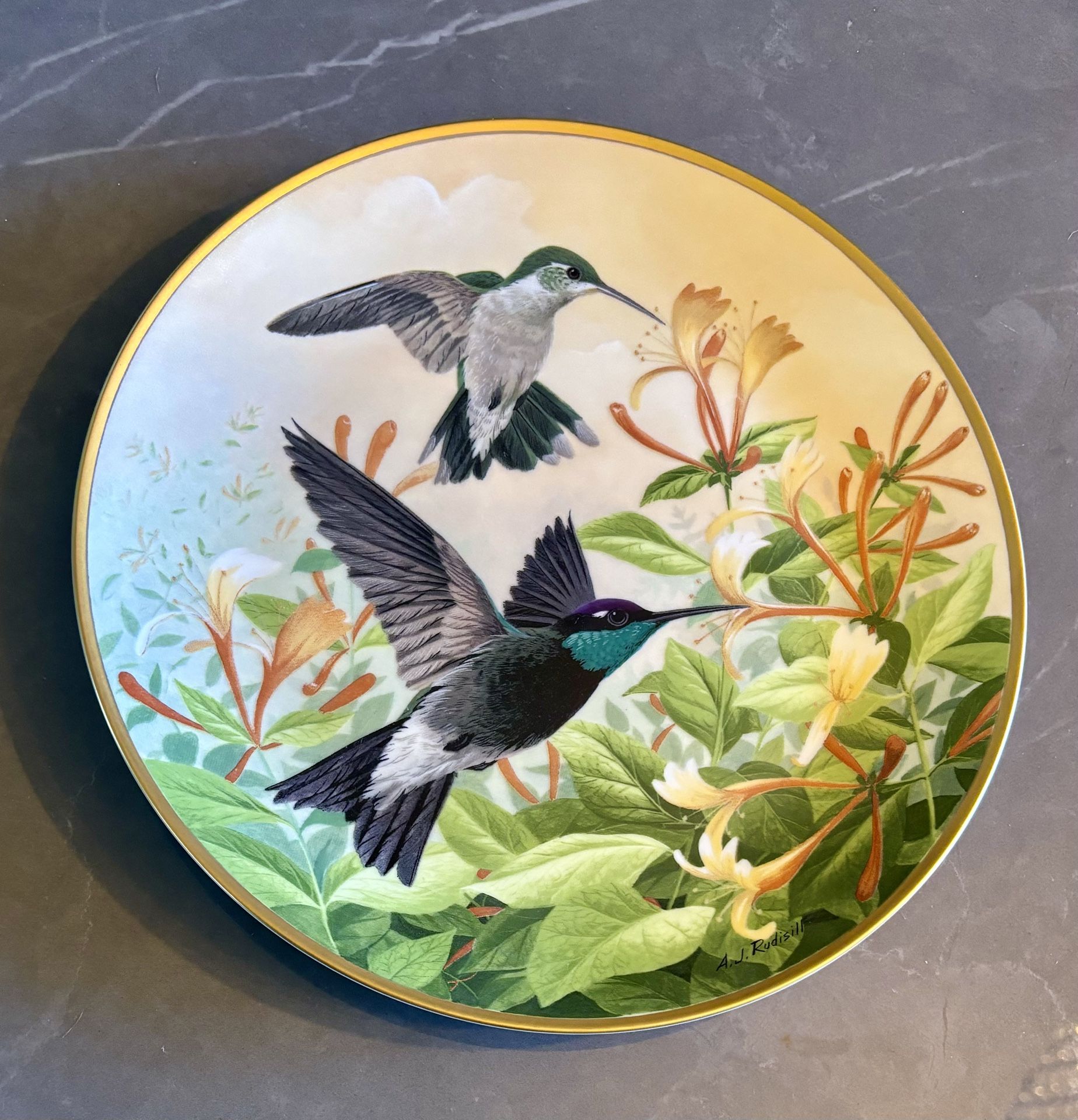 Vintage Plates By AJ Rudisills,  Full Set Of 12