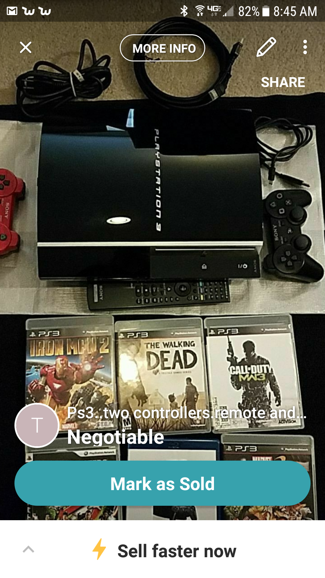 Ps3..remote.controller and 5 games