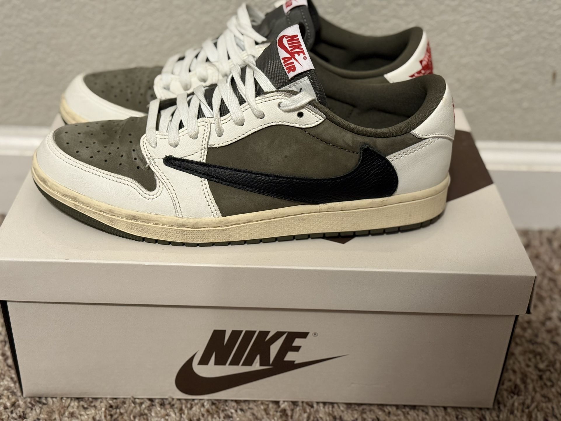 Size 9.5 - Travis Scott x Air Jordan 1 Retro OG SP Low Reverse Olive