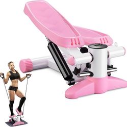 Steppers for Exercise at Home Portable Mini Stepper Stair Stepper with Resistance Band and Mat Fitness Stepper for Full Body Cardio Exercise 330lbs 