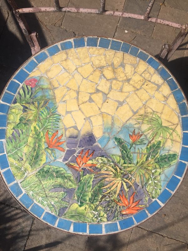 Metal And Tile Mosaic Bistro Chair For In Temecula Ca Offerup