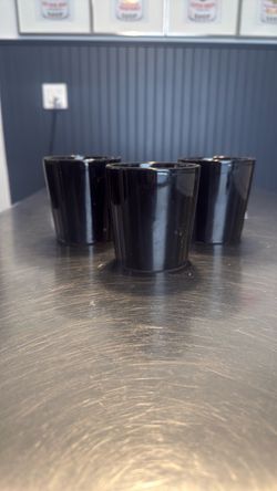 3 ceramic black glazed pots 4” tall, no drainage holes