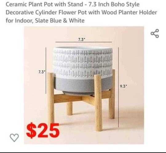 Beautiful Ceramic Plant Pot with Stand - BRAND NEW