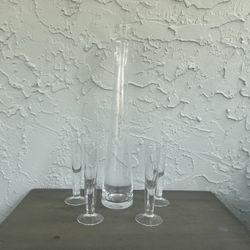 TOSCANY Poland Lead Crystal Clear Liquor Cordial/Decanter Set (of 5)